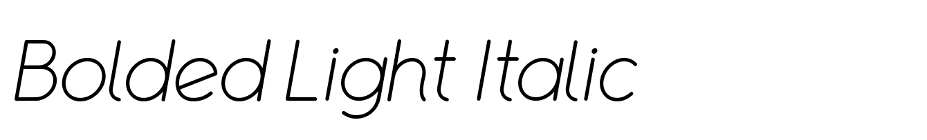 Bolded Light Italic